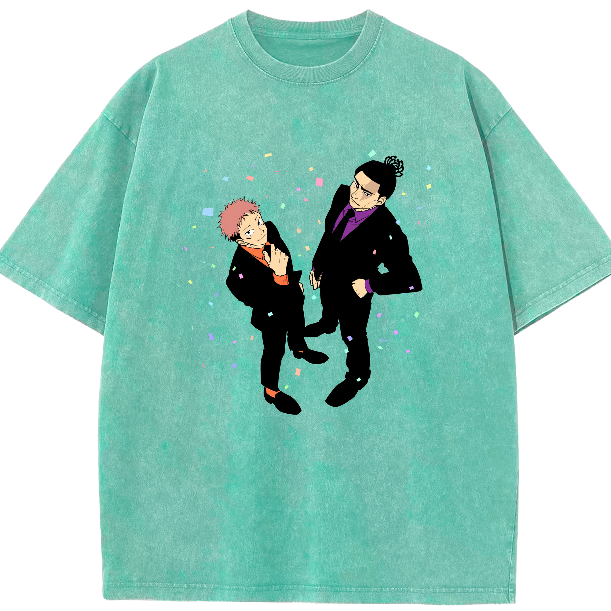 （画像用） 呪術廻戦 Jujutsu Kaisen 綿100% ヴィンテージ風 半袖Tシャツ（フロントプリント）